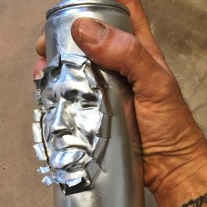 Full Mockery Spray Can 18x8cm   Silver effect