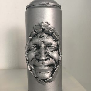 Full Smile Spray Can 18x8cm   Silver effect 