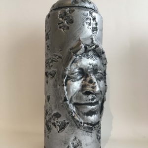 Full Smile Spray Can 18x8cm   Silver effect