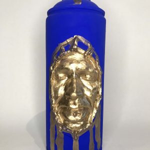 Full Mockery Spray Can 18x8cm Blue and golden effect